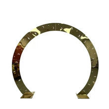 Load image into Gallery viewer, Gold round wedding arch with star and moon carving for ceremony and event decoration