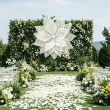 Load image into Gallery viewer, Oversized white lace flower decor wedding event backdrop