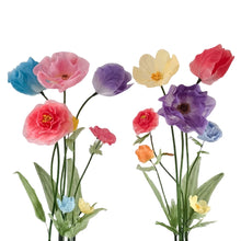 Load image into Gallery viewer, Free standing giant paper flower arrangement with metal bases - handmade fairytale party decor for weddings, baby showers and spring events