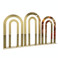 Load image into Gallery viewer, Gold metal wedding arch backdrop 79x63 inches for ceremony and events