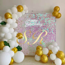 Load image into Gallery viewer, Glittery shimmer wall backdrop for party planner