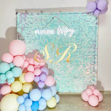 Load image into Gallery viewer, Dramatic shimmer wall for a mermaid birthday party