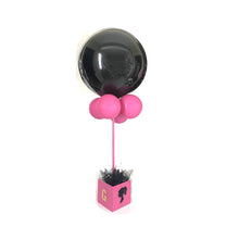 Load image into Gallery viewer, Close-up of hot pink balloon centerpiece showing assembly details for party table decor