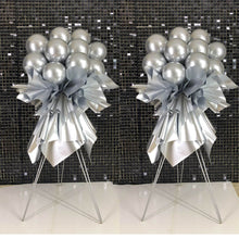 Load image into Gallery viewer, Silver balloon stand bouquet for wedding reception decor and luxury event styling