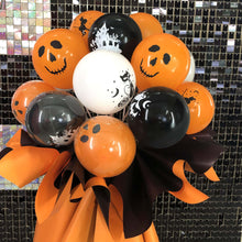 Load image into Gallery viewer, Orange Halloween balloon stand bouquet decorations with DIY kit for party setup