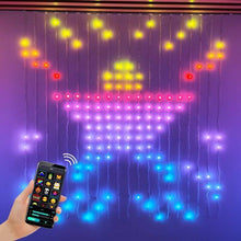 Load image into Gallery viewer, LED curtain light backdrop creating ambient party atmosphere