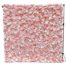 Load image into Gallery viewer, Premium 8ft pink rose flower wall backdrop for weddings and events - luxury artificial silk roses
