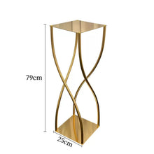 Load image into Gallery viewer, Gold metal wedding centerpiece stand 30 inch tall elegant table decoration
