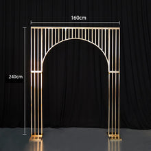 Load image into Gallery viewer, Gold Stainless Steel Wedding Arch Backdrop for luxury events
