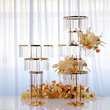 Load image into Gallery viewer, Crystal Table Centerpiece Stands for indoor weddings
