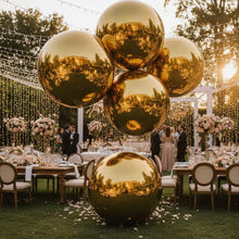 Load image into Gallery viewer, Gold Mirror Ball Set Inflatable Shiny Balls (20-47 inch) Party Decoration
