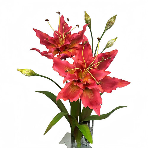 giant red flower lily floral design 