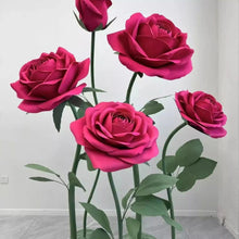 Load image into Gallery viewer, hot pink Giant paper Rose Flower Set Wedding &amp; Event Décor
