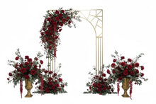 Load image into Gallery viewer, Gold metal arch wedding backdrop flower event stand for ceremony decor
