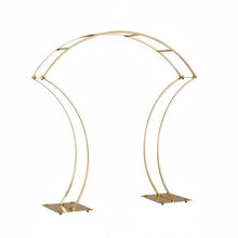 Load image into Gallery viewer, Small Arch Table Centerpiece Stands - Set of 3 - Gold Metal Wedding Decor
