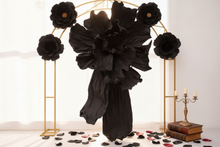 Load image into Gallery viewer, Black paper flower wedding backdrop decor
