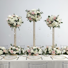Load image into Gallery viewer, Crystal flower centerpieces for wedding events set of 3
