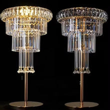 Load image into Gallery viewer, Luxury crystal table centerpiece set - 31.5 inch tall metal wedding centerpieces with elegant crystal decorations for events and parties
