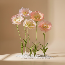 Load image into Gallery viewer, Free-standing giant silk poppy flowers in vibrant red, premium event decoration set with blooms and buds for weddings 
