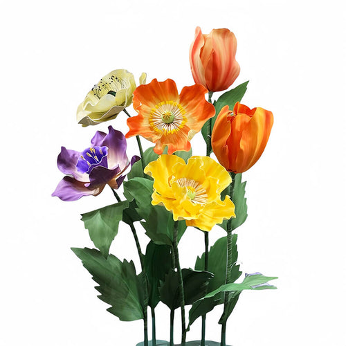 Handmade giant flowers window display 