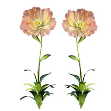 Load image into Gallery viewer, Free-standing giant silk poppy flowers in vibrant red, premium event decoration set with blooms and buds for weddings and parties
