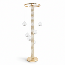 Load image into Gallery viewer, Gold crystal flower centerpiece for wedding events with elegant design and sparkling details
