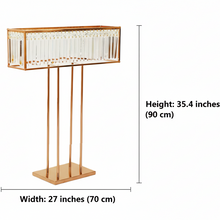 Load image into Gallery viewer, Gold crystal metal table centerpiece 

