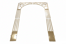 Load image into Gallery viewer, Gold metal arch wedding backdrop frame for premium event decor
