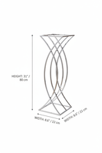 Load image into Gallery viewer, Gold/Silver Flower Centerpiece Stand with Corrected Dimensions
