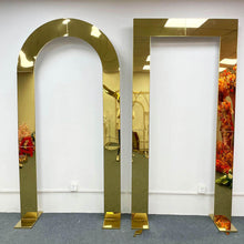 Load image into Gallery viewer, Luxe gold stainless steel wedding arch backdrop - premium event decor for elegant ceremonies and receptions
