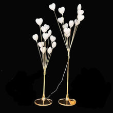 Load image into Gallery viewer, LED light table centerpiece with heart design in elegant gold, 47 inches tall for wedding decoration
