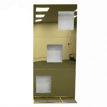Load image into Gallery viewer, Gold and silver metal wedding reception welcome sign backdrop for events
