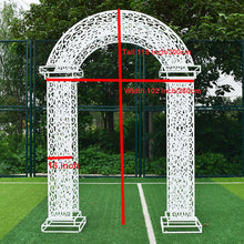 Load image into Gallery viewer, white wedding metal arch backdrop 
