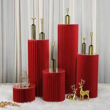 Load image into Gallery viewer, folderbale paper cylinder stands for luxury events
