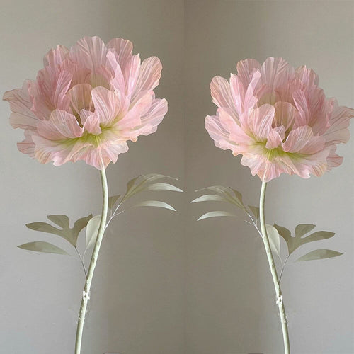 pink giant flower wonderland event decoration