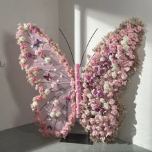 Load image into Gallery viewer, pink butterfly backdrop for birthday party
