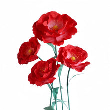 Load image into Gallery viewer, Giant red poppy paper flowers for wedding ceremony and event decoration
