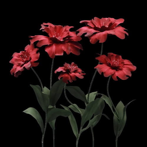 giant flowers red wedding event design