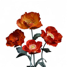 Load image into Gallery viewer, Free-standing red poppy flower art display for wedding and event decor
