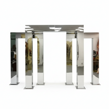 Load image into Gallery viewer, Silver stainless steel arch backdrop for wedding ceremony and event decor

