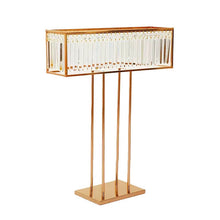Load image into Gallery viewer, Gold crystal metal table centerpiece stand 35.4 inches tall for elegant wedding and event decorations
