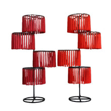 Load image into Gallery viewer, Red tall metal tassel stand centerpiece for New Year party and wedding events
