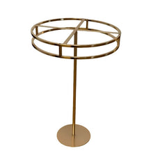 Load image into Gallery viewer, Wedding centerpiece design featuring tall metal stand with decorative elements

