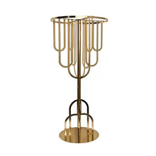 Load image into Gallery viewer, Gold metal flower stand centerpiece 35 inch tall for luxury wedding table decorations - PartyLand Up
