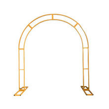 Load image into Gallery viewer, gold metal arch stand decorated for wedding ceremony - 7ft backdrop display
