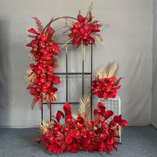 Load image into Gallery viewer, red flower arch backdrop
