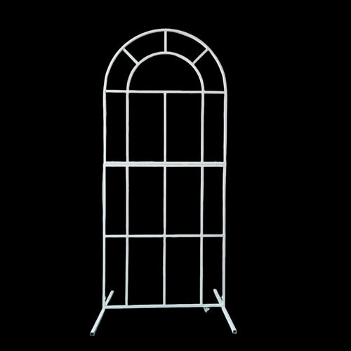 white metal backdrop stand