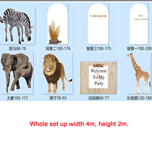 Load image into Gallery viewer, safari-jungle-theme-party-backdrop-decorations
