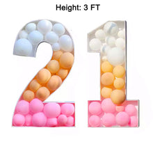 Load image into Gallery viewer, 21 balloon mosaic numbers for birthday party decor
