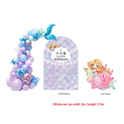 Party backdrop cutout for mermaid theme birthday party